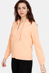 Zivame Soft Terry Fabric Knit Cotton Loungewear Top - Peach Nectar — thumbnail 2